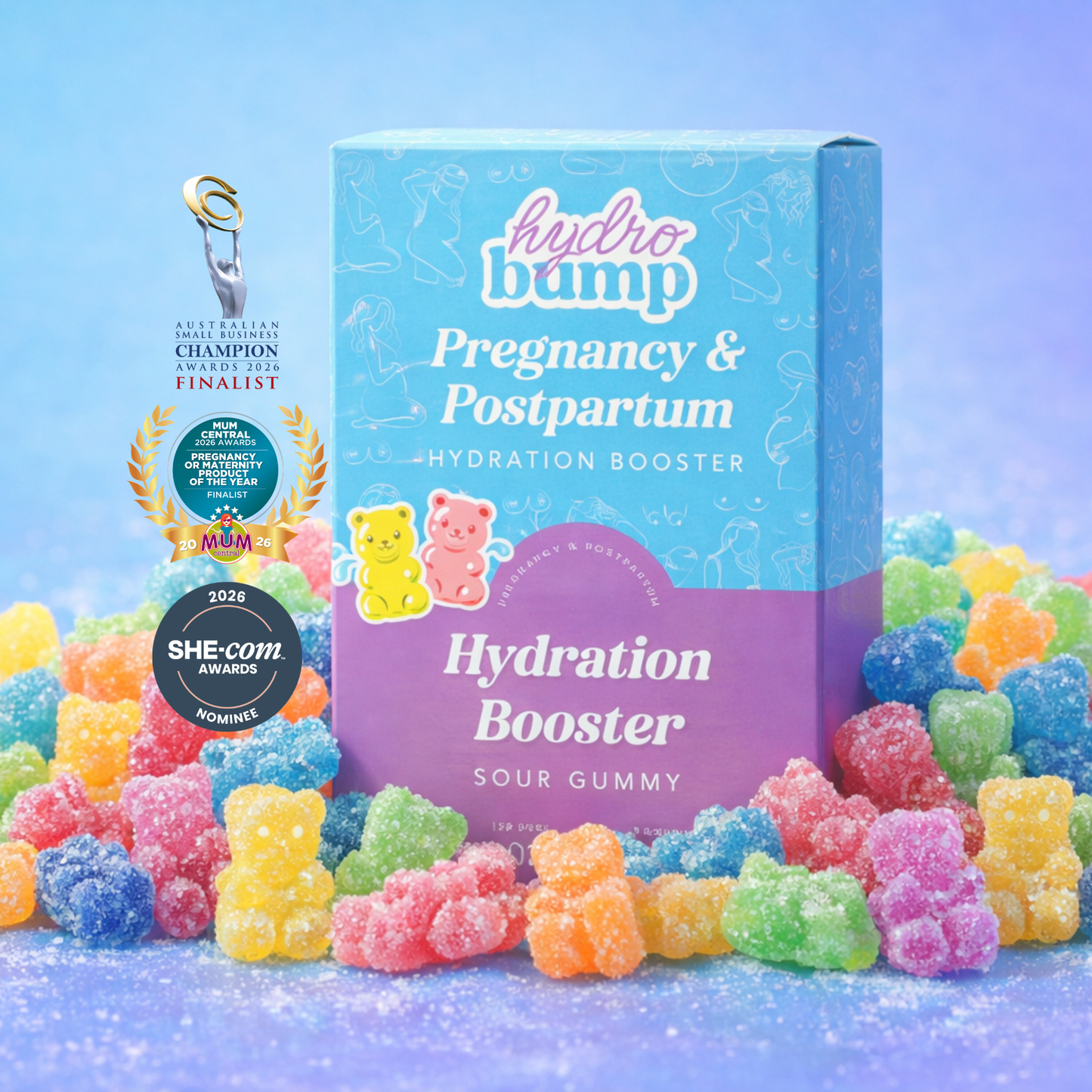 Sour Gummy Hydration Booster | Pregnancy, Breastfeeding & Postpartum Hydration Powder